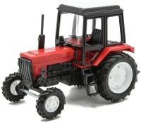 Трактор МТЗ-82 пластик 2х цветный(красно-черный) 1:43 160051