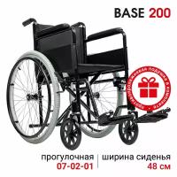 Набор кресло-коляска механическая Ortonica Base 100/Base 200 ширина сиденья 48 см задние пневматические колеса, передние литые + подушка