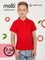 Рубашка поло детская для мальчиков для девочек для школы Virma Kids, красная, 10 лет