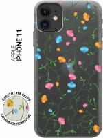 Силиконовый чехол на Apple iPhone 11 / Эпл Айфон 11 с рисунком "Сurly Flowers"