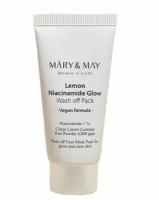 Mary&May Глиняная маска для сияния кожи 30 г мини Lemon Niacinamide Glow Wash Off Pack