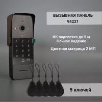 Вызывная панель KubVision 94221 со считывателем карт и кодовой клавиатурой 1080 P