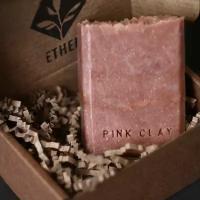 ETHER PINK CLAY: натуральное мыло ручной работы с розовой глиной и эфирным маслом розы, 120 грамм