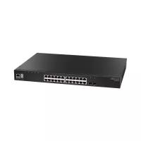 Коммутатор Edge-Core 24 x GE + 2 x 10G SFP+ ports + 1 x expansion slot (for dual 10G SFP+ ports) L3 Stackable Switch, w/ 1 x RJ45 console port