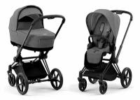 Детская коляска Cybex Priam IV 2 в 1 Manhattan Grey шасси Matt Black