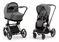 Детская коляска Cybex Priam IV 2 в 1 Manhattan Grey шасси ROSEGOLD