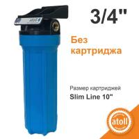 Корпус магистрального фильтра Atoll Патриот SL-10" 3/4" вр, синий, для х/в