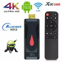 Мини TV приставка X96 S400 Android 10, с ДУ пультом, H313, подключение HDMI, WiFi 2.4G