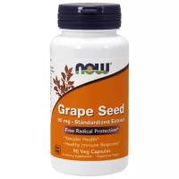 NOW Grape Seed, Экстракт Виноградных Косточек 60 мг - 90 капсул