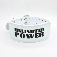 Пояс для тяжелой атлетики Unlimited Power белый L