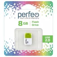 USB флешка Perfeo USB 8GB M04 белый/зеленый