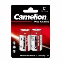 Батарейки алкалиновые (щелочные) CAMELION ALKALINE PLUS 1653, LR14, C, 1.5В, 8000 мАч, упаковка 2шт