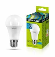 Светодиодная лампа Е27 17Вт 220В ERGOLUX 13180 LED-A60-17W-E27-4K, 4500K, 1635Лм, нейтральный белый, груша