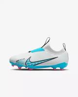 Детские бутсы NIKE JR ZOOM VAPOR 15 ACADEMY FG/MG бело-голубые 3.5Y