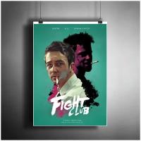 Постер плакат для интерьера "Фильм Дэвида Финчера: Бойцовский Клуб. Fight Club"/ Декор дома, офиса, комнаты A3 (297 x 420 мм)