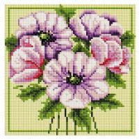 Мозаичная картина на подрамнике "Чудесные цветы", 20x20 см