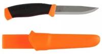 Нож туристический Morakniv Companion F Orange, нержавеющая сталь, прорезиненная рукоять с оранжевыми накладками