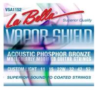 VSA1152 Vapor Shield Комплект струн для акустической гитары, фосф. бронза, 11-52, La Bella