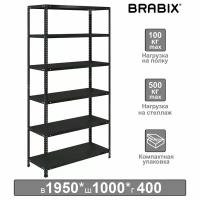 Стеллаж металлический BRABIX графит MS KD-195/40-6 Черный