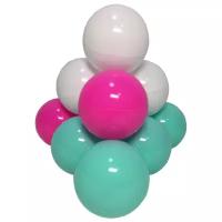 Комплект шариков Детский праздник (50шт: мятный, белый, розовый) для сухого бассейна