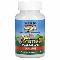 NaturesPlus Animal Parade DHA, детский витаминно-минеральный комплекс с жирными кислотами, 90 жевательных таблеток