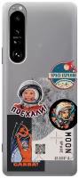 Силиконовый чехол с принтом Gagarin Stickers для Sony Xperia 1 III / Сони Иксперия 1 3
