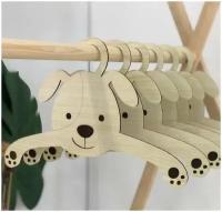 Вешалка из дерева детская с животными, набор из 6 шт / Необычная детская вешалка деревянная для одежды