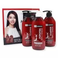 Набор для ухода за волосами 3W Clinic Red ginseng shampoo aging treatment set 500млх3
