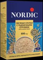 Хлопья овсяные Nordic с пшеничными отрубями 500г