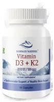 Отдельные витамины, Norway Nature, Vitamin D-3 5 000 IU + K2, 60 капсул