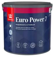 Краска интерьерная Tikkurila EURO POWER 7 / Тиккурила Евро Пауэр 7 для стен моющаяся белая 9 л