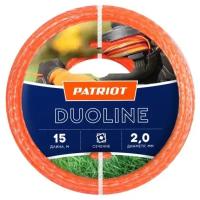 Леска для триммера Patriot Duoline D 2,0 мм L 15 м (скрученный квадрат, двухцветная, красная жила) 200-15-6