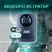 Персональный видеорегистратор, носимый регистратор ZDK M21 (карта на 128 Гб, Wi-Fi, 170 градусов, 3100 mAh, 2K)