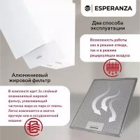 Наклонная вытяжка 60 см ESPERANZA RHA60G06 W, цвет белый