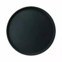 Поднос прорезиненный круглый "Проотель",стеклопласт., диаметр 35,5см,черный