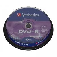 Диск DVD+R(плюс) VERBATIM 4,7 Gb 16x, Cake Box, 10 штук