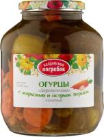 Огурцы "Деревенские" солёные с листом хрена, 1,5 л