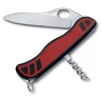 Нож Victorinox Sentinel One Hand, 111 мм, 3 функции, с фиксатором лезвия, красный с черным