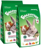 Зоомир грызунчик 4 овощное ассорти корм лакомство для грызунов и кроликов (200 гр х 2 шт)