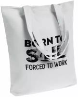 Сумка яхтинг "Born to sail. Forced to work"/Sailmerch белая, сумка-шоппер, сумка на плечо, в подарок, летняя пляжная сумка