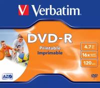 Диск Verbatim DVD-R Photo Printable (16х, 4.7GB, Jewel, 1шт) 43520