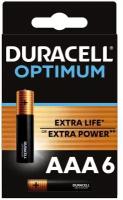 Батарейки Duracell Optimum, алкалиновые, AAA (LR03), 6BL