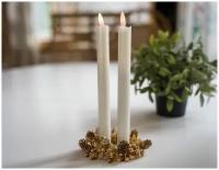 Набор рустикальных восковых свечей MAGIC FLAME, тёплые белые мерцающие LED-огни, 25.5 см