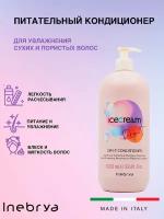 Inebrya Кондиционер питательный для увлажнения сухих и пористых волос Ice cream Conditioner DRY-T, 1000 мл