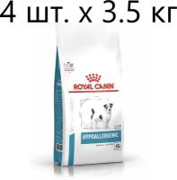 Сухой корм для взрослых собак Royal Canin Hypoallergenic HSD 24 Small Dog, при аллергии, 4 шт. х 3.5 кг (для мелких пород)