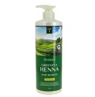 DEOPROCE SHAMPOO - GREENTEA HENNA PURE REFRESH Восстанавливающий шампунь для волос с экстрактом зелёного чая и хной