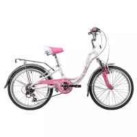 Велосипед детский Novatrack Butterfly, колесо 20", рама 10", 20SH6V.BUTTERFLY.PN9, белый, розовый
