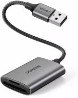 Карт-ридер Ugreen CM401 USB-A to SD/TF Grey 80887