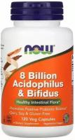 NOW FOODS 8 Billion Acidophilus & Bifidus (Ацидофильные и Бифидобактерии) 120 вег капс (Now Foods)