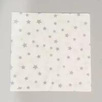 Салфетки бумажные Страна Карнавалия "Звездочки", 33х33 см, набор 20 шт, цвет серебряный